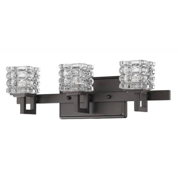 Estallar 5.75 x 18 x 5 in. Coralie 3-Light Oil-Rubbed Bronze Sconce with Pressed Crystal Shades ES3096343 - main